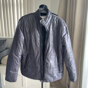 Geox Respira Down  Puffer Jacket Mens Gray Lightweight Puffer Coat Sz 56 L